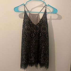 Black lace tank top, size Small